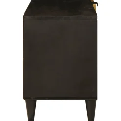 vidaXL TV-kast Zwart en Goud 80 x 33 x 46 cm Bewerkt hout