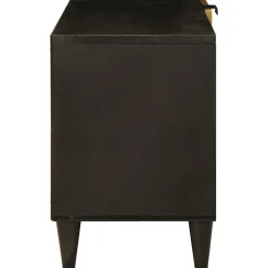 vidaXL TV-kast Zwart en Goud 80 x 33 x 46 cm Bewerkt hout