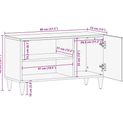 vidaXL TV-kast Zwart en Goud 80 x 33 x 46 cm Bewerkt hout