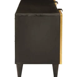 vidaXL TV-kast Zwart en Goud 105 x 33 x 46 cm Bewerkt hout