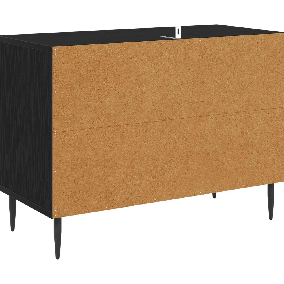 vidaXL Tv-meubel BREMEN 69 x 33 x 50,5 cm Zwart eiken Bewerkt hout
