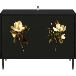vidaXL Tv-meubel BREMEN 69 x 33 x 50,5 cm Zwart eiken Bewerkt hout