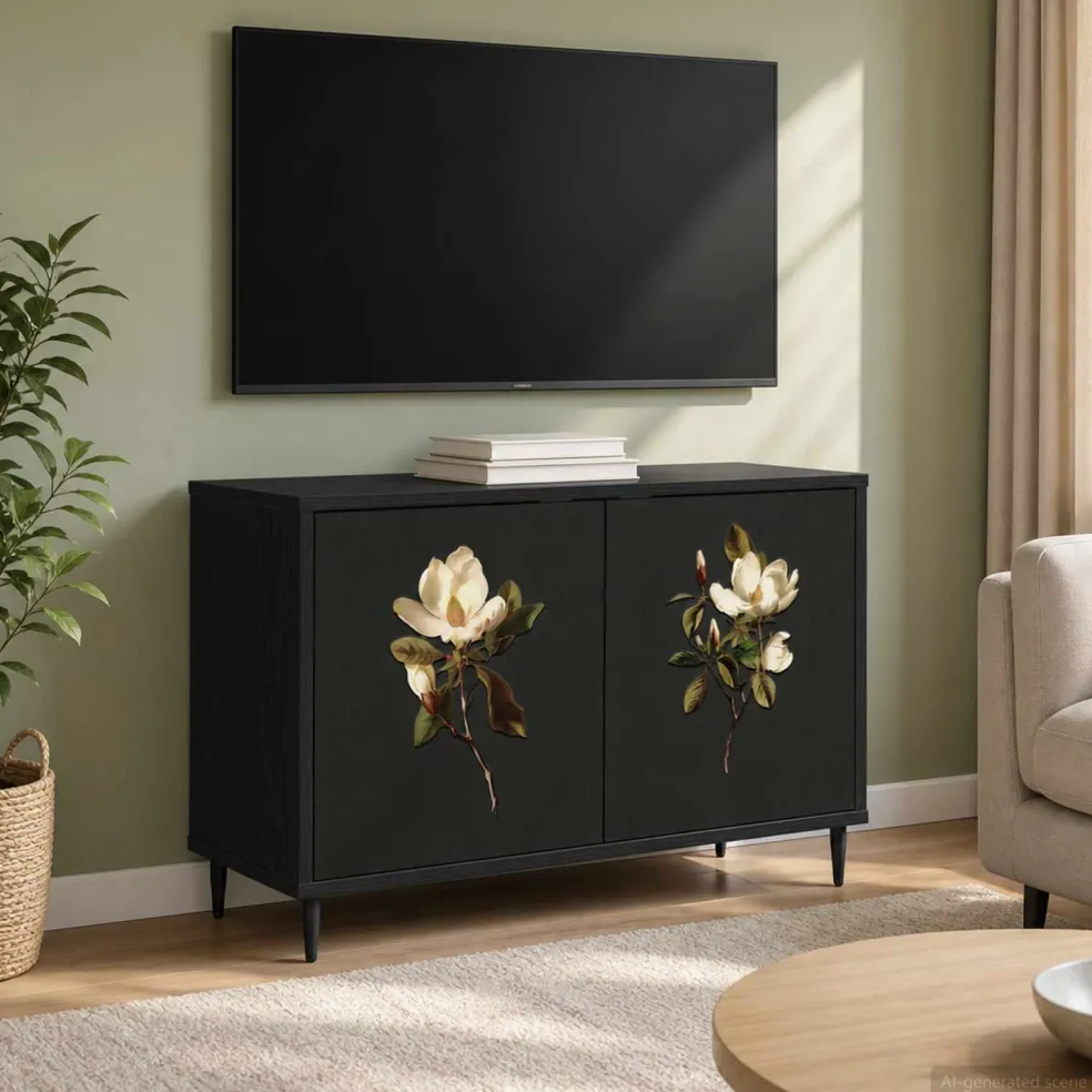 vidaXL Tv-meubel BREMEN 69 x 33 x 50,5 cm Zwart eiken Bewerkt hout