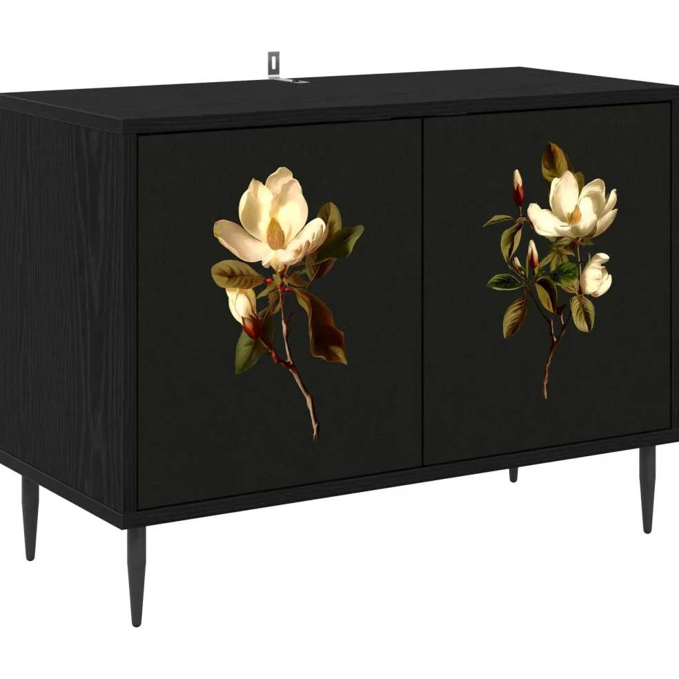 vidaXL Tv-meubel BREMEN 69 x 33 x 50,5 cm Zwart eiken Bewerkt hout