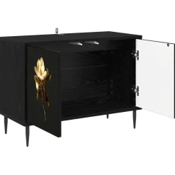 vidaXL Tv-meubel BREMEN 69 x 33 x 50,5 cm Zwart eiken Bewerkt hout