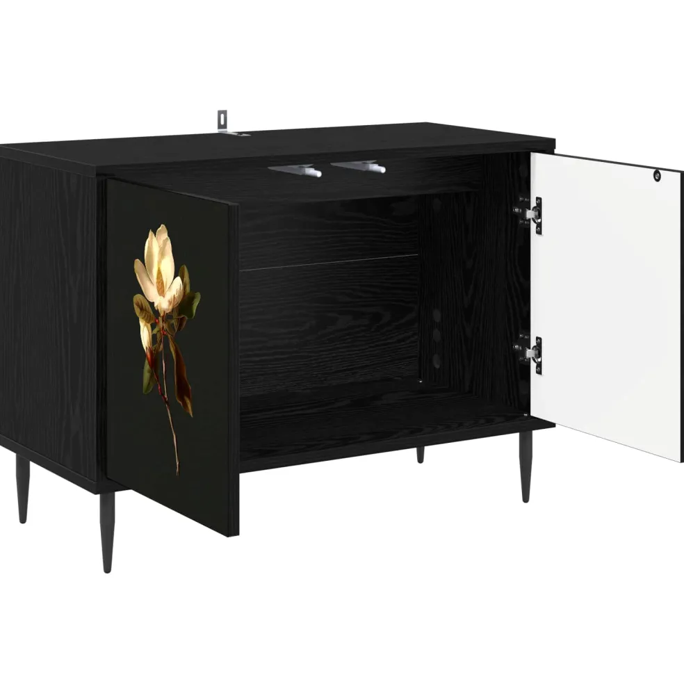 vidaXL Tv-meubel BREMEN 69 x 33 x 50,5 cm Zwart eiken Bewerkt hout