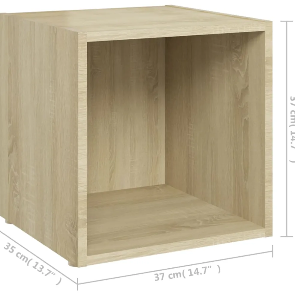 vidaXL Tv-meubelen 2 st 37x35x37 cm bewerkt hout sonoma eikenkleurig