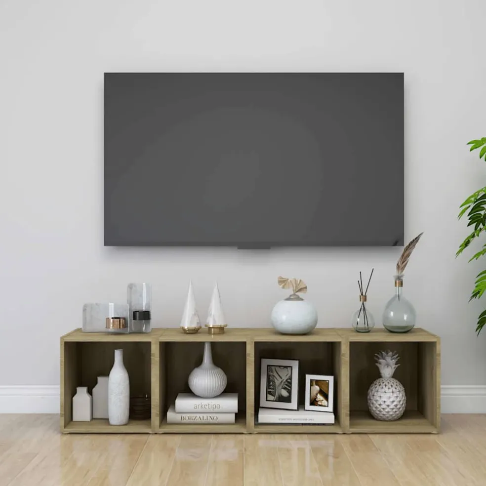 vidaXL Tv-meubelen 2 st 37x35x37 cm bewerkt hout sonoma eikenkleurig