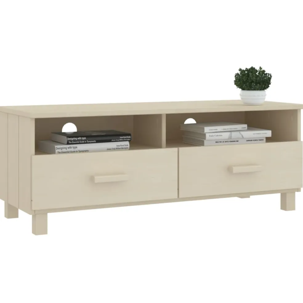 vidaXL Tv-meubel HAMAR 106x40x40 cm massief grenenhout honingbruin