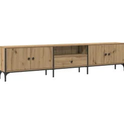 vidaXL Tv-meubel met lade 200x25x44 cm bewerkt hout artisanaal eiken