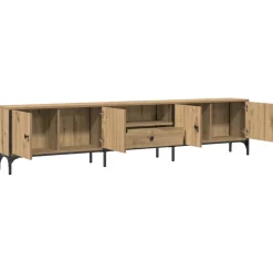 vidaXL Tv-meubel met lade 200x25x44 cm bewerkt hout artisanaal eiken