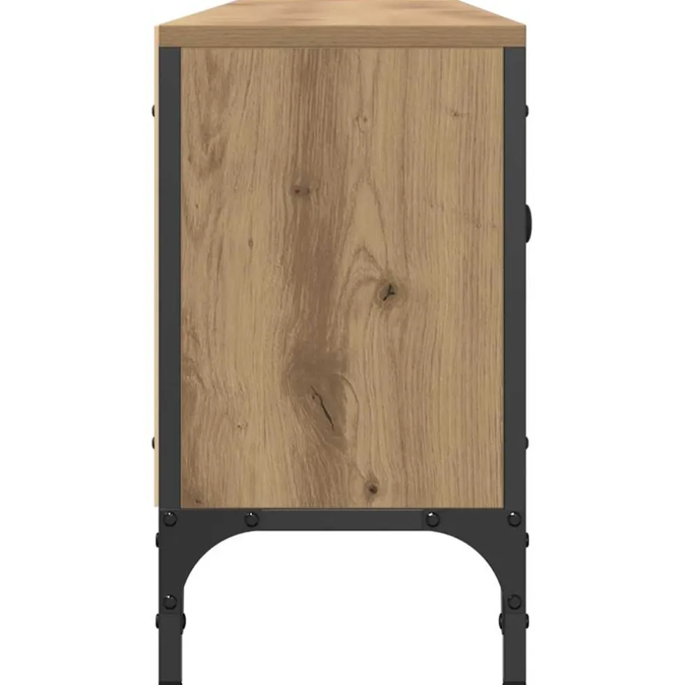 vidaXL Tv-meubel met lade 200x25x44 cm bewerkt hout artisanaal eiken