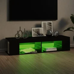vidaXL Tv-meubel met LED-verlichting 135x39x30 cm zwart