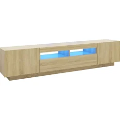 vidaXL Tv-meubel met LED-verlichting 200x35x40 cm sonoma eikenkleurig