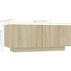 vidaXL Tv-meubel met LED-verlichting 200x35x40 cm sonoma eikenkleurig