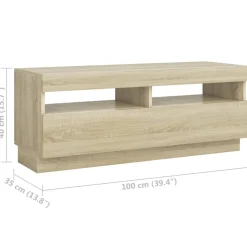 vidaXL Tv-meubel met LED-verlichting 200x35x40 cm sonoma eikenkleurig