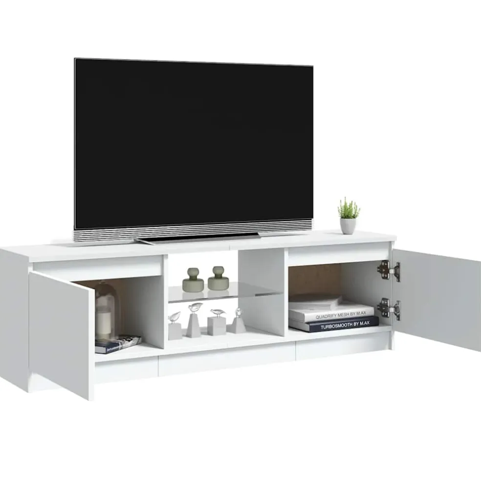 vidaXL Tv-meubel met LED-verlichting 120x30x36 cm wit