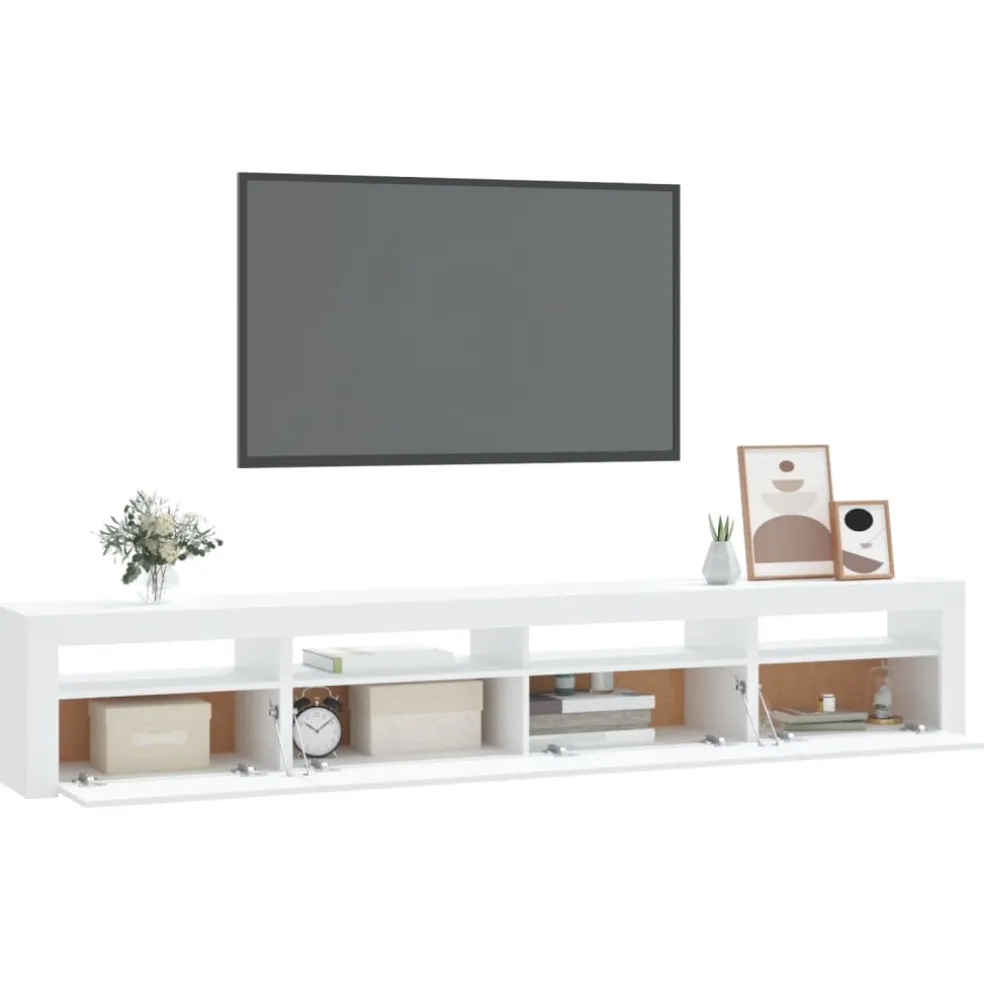 vidaXL Tv-meubel met LED-verlichting 240x35x40 cm wit