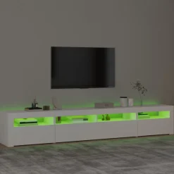 vidaXL Tv-meubel met LED-verlichting 240x35x40 cm wit