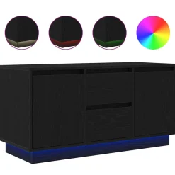 vidaXL Tv-meubel met LED-verlichting 100x41x50 cm zwart eikenkleurig