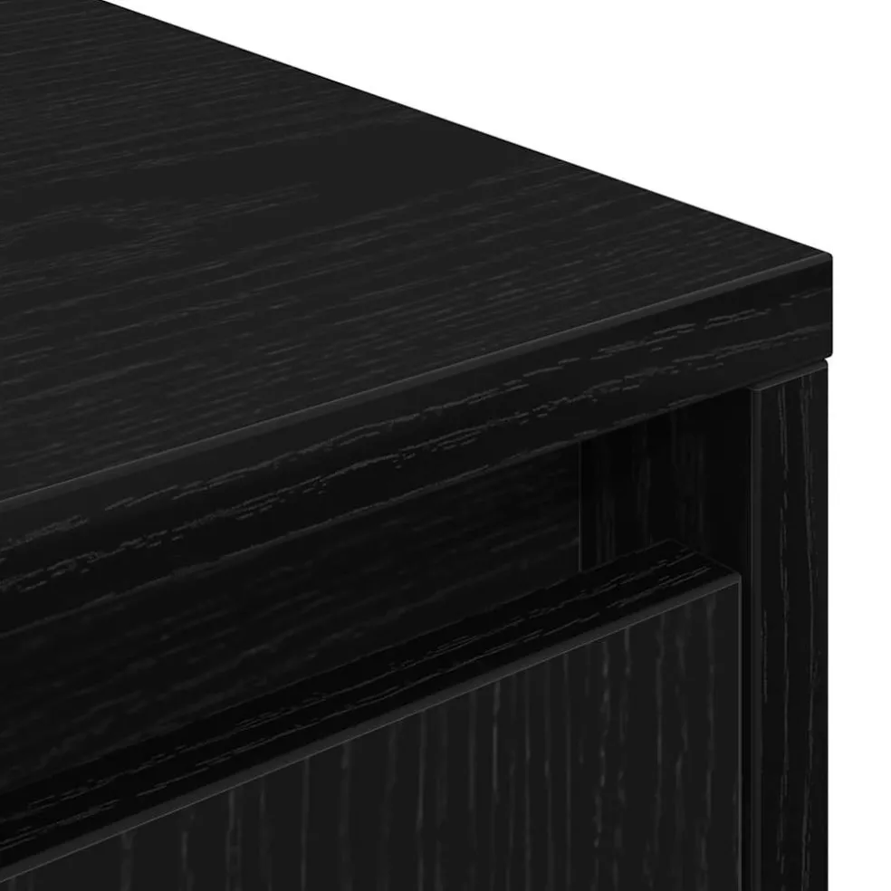 vidaXL Tv-meubel met LED-verlichting 100x41x50 cm zwart eikenkleurig