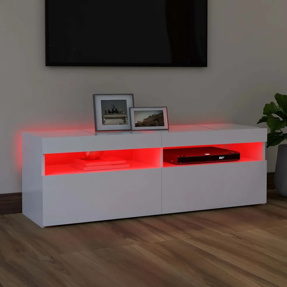 vidaXL Tv-meubel met LED-verlichting 120x35x40 cm wit
