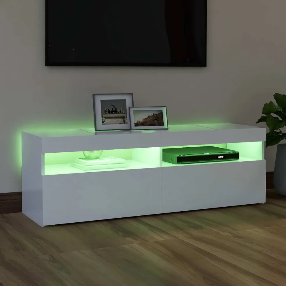 vidaXL Tv-meubel met LED-verlichting 120x35x40 cm wit