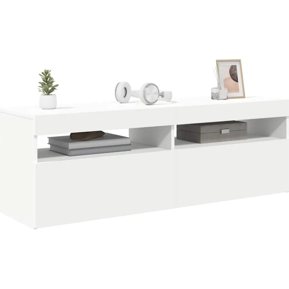 vidaXL Tv-meubel met LED-verlichting 120x35x40 cm wit