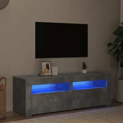 vidaXL Tv-meubel met LED-verlichting 120x35x40 cm betongrijs