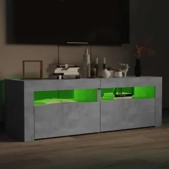 vidaXL Tv-meubel met LED-verlichting 120x35x40 cm betongrijs