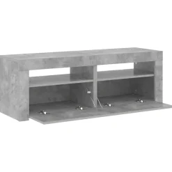 vidaXL Tv-meubel met LED-verlichting 120x35x40 cm betongrijs