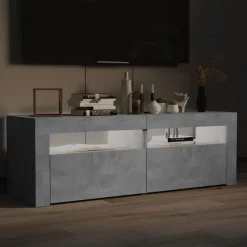 vidaXL Tv-meubel met LED-verlichting 120x35x40 cm betongrijs