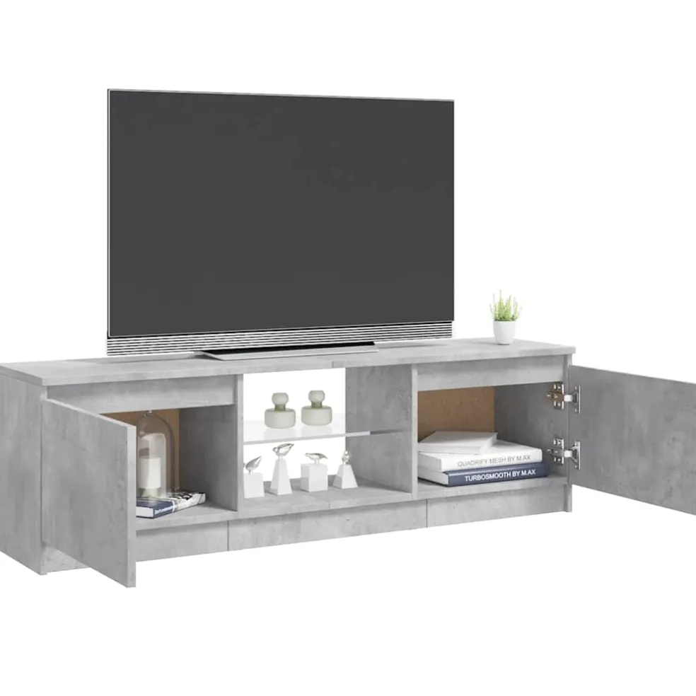 vidaXL Tv-meubel met LED-verlichting 120x30x36 cm betongrijs