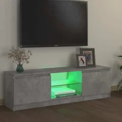 vidaXL Tv-meubel met LED-verlichting 120x30x36 cm betongrijs