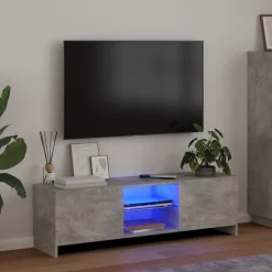 vidaXL Tv-meubel met LED-verlichting 120x30x36 cm betongrijs