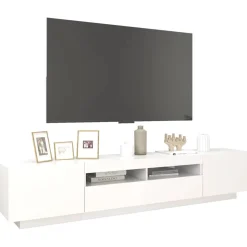 vidaXL Tv-meubel met LED-verlichting 200x35x40 cm wit