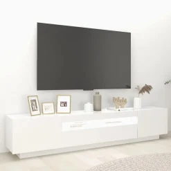 vidaXL Tv-meubel met LED-verlichting 200x35x40 cm wit
