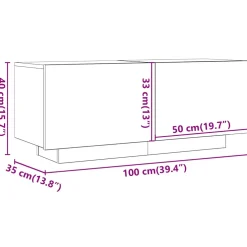 vidaXL Tv-meubel met LED-verlichting 200x35x40 cm wit