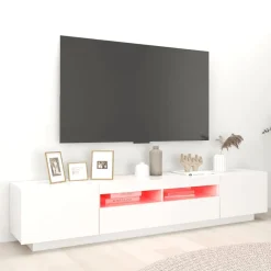 vidaXL Tv-meubel met LED-verlichting 200x35x40 cm wit