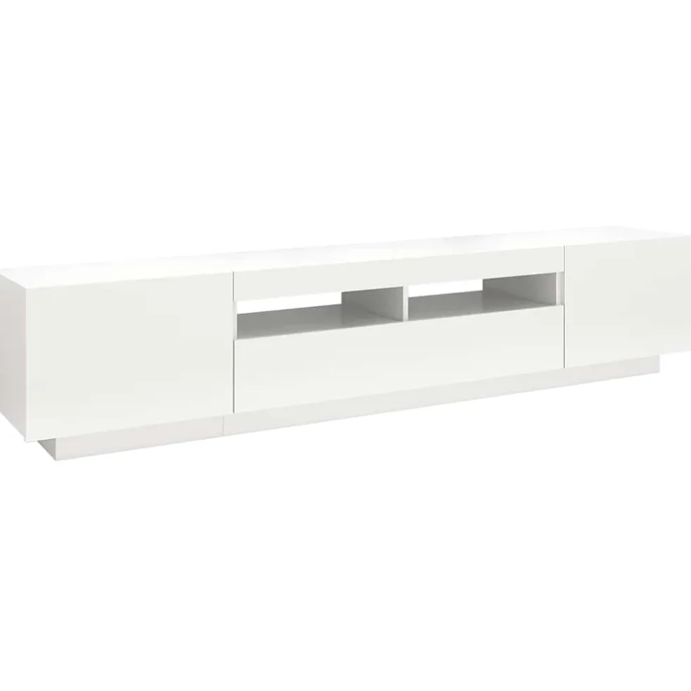 vidaXL Tv-meubel met LED-verlichting 200x35x40 cm wit