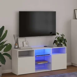 vidaXL Tv-meubel met LED-verlichting 120x30x50 cm wit
