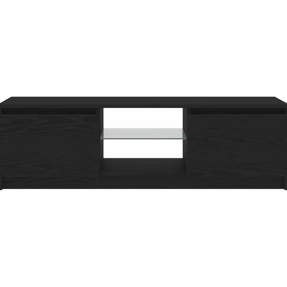 vidaXL Tv-meubel met LED 120x30x36 cm bewerkt hout zwart eiken