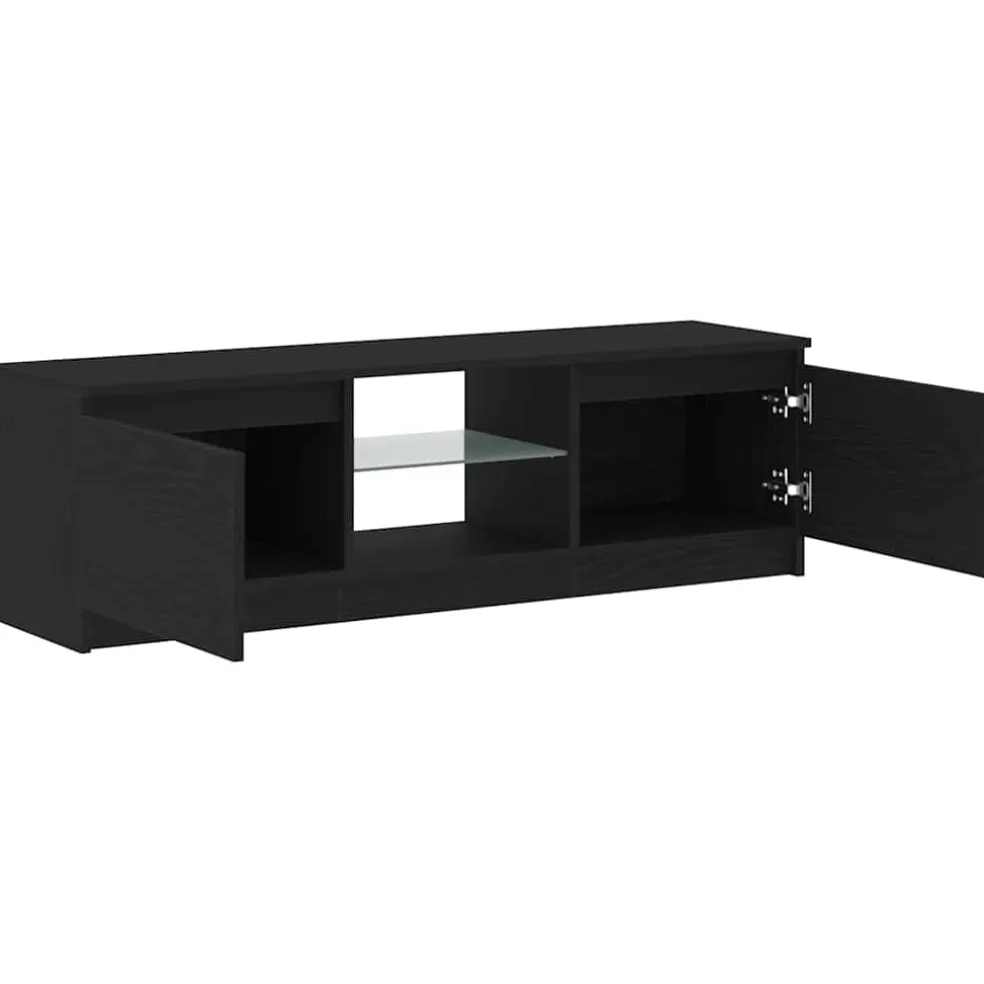 vidaXL Tv-meubel met LED 120x30x36 cm bewerkt hout zwart eiken