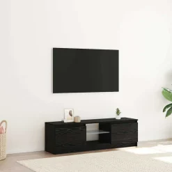 vidaXL Tv-meubel met LED 120x30x36 cm bewerkt hout zwart eiken