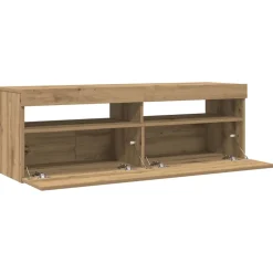 vidaXL Tv-meubel met LED 120x35x40 cm bewerkt hout artisanaal eiken