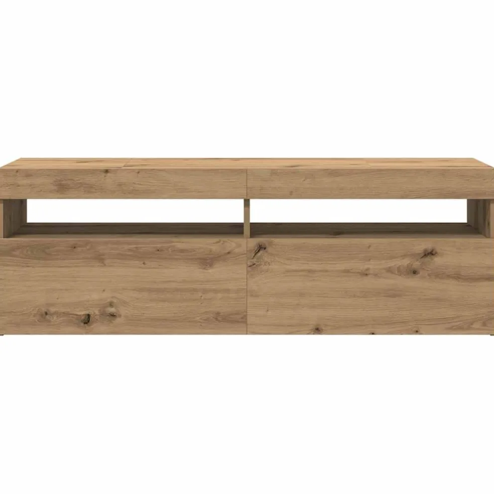 vidaXL Tv-meubel met LED 120x35x40 cm bewerkt hout artisanaal eiken