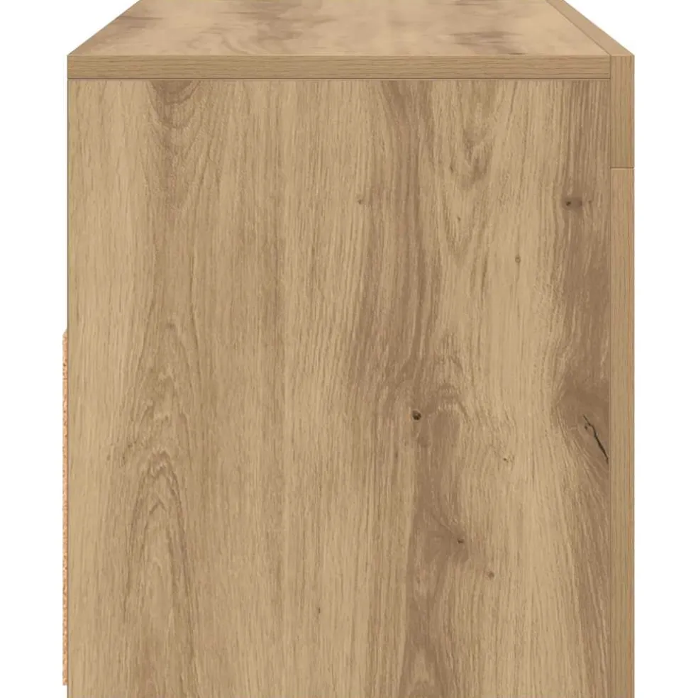 vidaXL Tv-meubel met LED 90x35x40 cm bewerkt hout artisanaal eiken