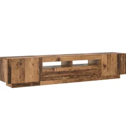 vidaXL Tv-meubel met LED 200x35x40 cm bewerkt hout oud hout