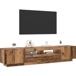 vidaXL Tv-meubel met LED 200x35x40 cm bewerkt hout oud hout