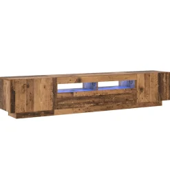 vidaXL Tv-meubel met LED 200x35x40 cm bewerkt hout oud hout